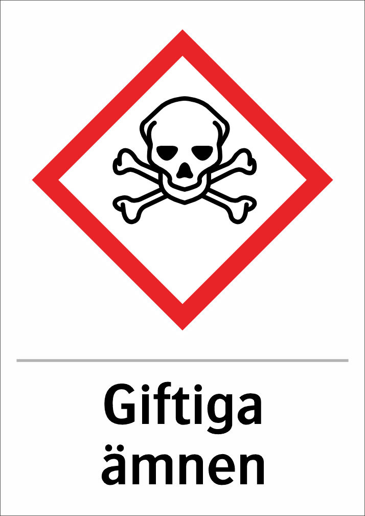 Skylten finns i aluminium (plan), plast, klisterdekal.