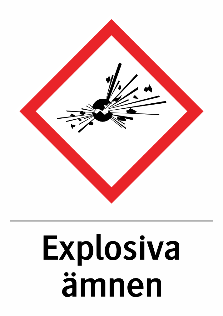 Skylten finns i aluminium (plan), plast, klisterdekal.