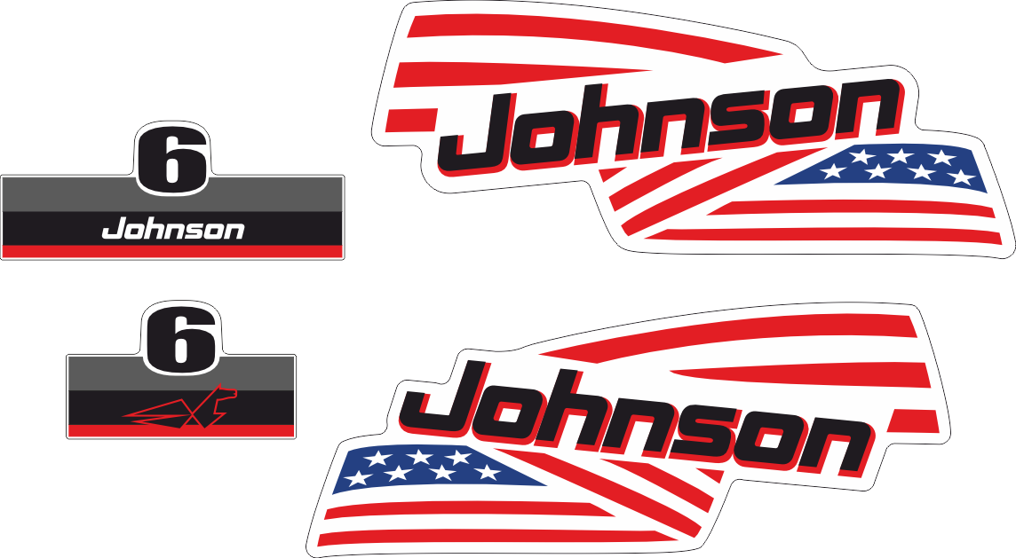 Komplett innehållande: 4st Dekaler för Johnson 6 USA