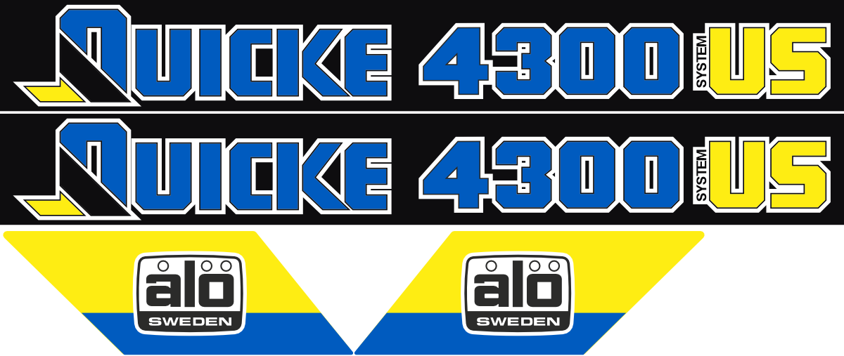 2st Quicke 2300 US 700x85mm, 2st ålö 286x100mm.
