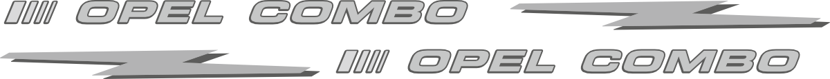 Dekorsats För Opel Combo. Dessa dekaler är skurna i Silvermetallic + antracitgrå.
