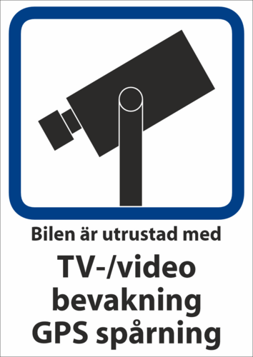 Bilen är utrustad med TV-/videobevakningGPS spårning 