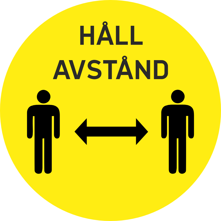 Slitstark och tålig golvdekal Håll Avstånd. 250x250mm