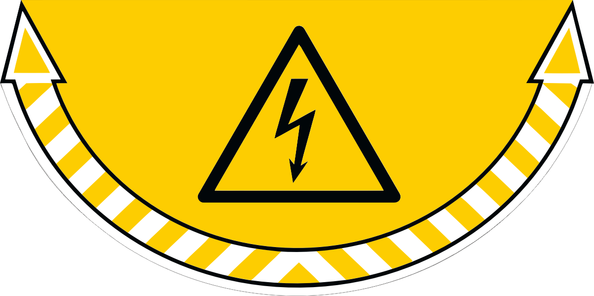 Slitstark och tålig golvdekal. Elektrisk spänning 700x350mm 
