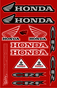 Dekalark 300x460mm. Logotyperna är stansade efter den vita tunna linjen.