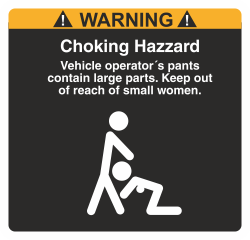 Svart/vit/orange Varningsdekal. Storlek 75x72mm.