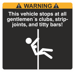 Svart/vit/orange Varningsdekal. Storlek 75x72mm.