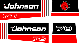 70 hk Svart/rött Svart/rött Komplett innehållande: 4st Dekaler för Johnson 70hk